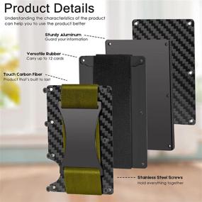 img 1 attached to 💼 Carbon Wallets - Sleek Aluminum Wallet for Men: Essential Accessories for Card Protection, Money Organization, and Minimalist Style