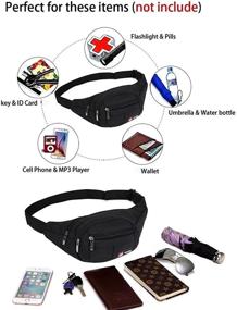 img 1 attached to 🎒 Toudorp Fanny Pack: Versatile 4-Pocket Waist/Bum Bag with Adjustable Belt for Running, Cycling, and Fishing - Ideal for Men and Women (26-44 Inches)