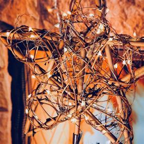 img 2 attached to 🌟 Ornativity Rattan Star Tree Topper: Illuminate your Christmas Tree with Rustic LED Lights