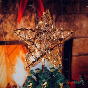 img 3 attached to 🌟 Ornativity Rattan Star Tree Topper: Illuminate your Christmas Tree with Rustic LED Lights