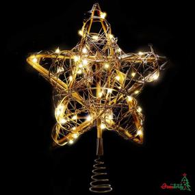 img 4 attached to 🌟 Ornativity Rattan Star Tree Topper: Illuminate your Christmas Tree with Rustic LED Lights