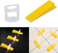🔧 premium tile leveling system with lippage free installation - 300-piece leveling spacer clips and 100-piece reusable wedges (1/8 inch) for pro and diy логотип