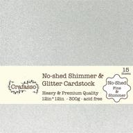 🎨 crafasso no-shed shimmer glitter cardstock, 12x12 inches, 300gsm, 15 sheets, silver logo