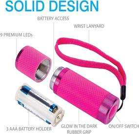 img 2 attached to LUXPRO LP395 Gels Glow-in-the-Dark LED Flashlight - 🔦 Pack of 3 - Vibrant Pink, Purple, and Blue Lights
