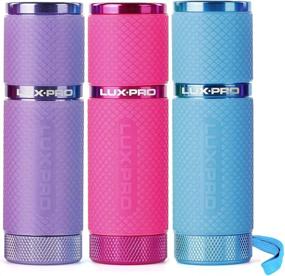 img 4 attached to LUXPRO LP395 Gels Glow-in-the-Dark LED Flashlight - 🔦 Pack of 3 - Vibrant Pink, Purple, and Blue Lights