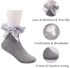 img 1 attached to Adorable 6 Pairs Pack: Little Girls' Bowknot Lace Ruffle Frilly Princess Dress Socks