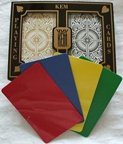 img 1 attached to 🔮 Bundle Deal: Two Complimentary Cut Cards with KEM Arrow Black Gold Bridge Size Regular Index Playing Cards