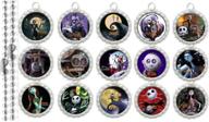 15 nightmare before christmas silver bottle cap pendant necklaces: set 3 - unique collectible jewelry for goth or tim burton fans! logo