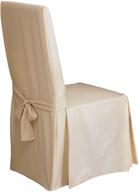 🪑 surefit home décor duck solid long full length dining room chair slipcover, relaxed fit, 100% cotton, machine washable, natural color, 24x24x42 inches logo