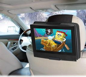 img 3 attached to Qenker Portable DVD Player Headrest Mount for 7-11 Inch Swivel and Flip Style DVD Players - Black