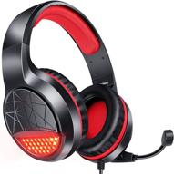🎧 bengoo g9900 gaming headset headphones for ps4 ps5 xbox one pc controller: enhance gaming experience with noise isolation, detachable mic, red led light & bass surround - ideal for super nintendo, sega dreamcast, sony psp logo