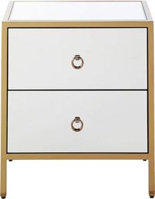 img 3 attached to 🔳 Renee Glam 2 Drawer Cabinet - Dark Gold Mirror | Christopher Knight Home