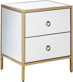 img 4 attached to 🔳 Renee Glam 2 Drawer Cabinet - Dark Gold Mirror | Christopher Knight Home