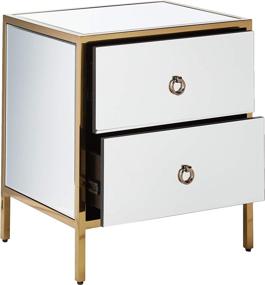 img 2 attached to 🔳 Renee Glam 2 Drawer Cabinet - Dark Gold Mirror | Christopher Knight Home