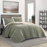 🛏️ eddie bauer home troutdale collection green queen bedding set - 100% cotton lightweight quilted bedspread, pre-washed for added comfort logo
