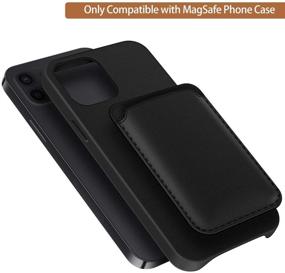 img 1 attached to 📱 enGMOLPHY iPhone 12 MagSafe Wallet: Genuine Leather Card Holder with Anti-RFID, Black (Max 2 Cards)