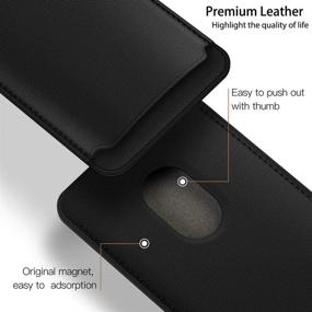 img 3 attached to 📱 enGMOLPHY iPhone 12 MagSafe Wallet: Genuine Leather Card Holder with Anti-RFID, Black (Max 2 Cards)