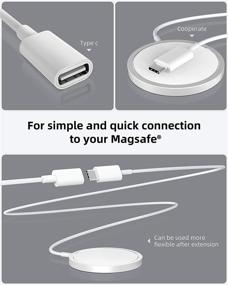 img 3 attached to 🔌 USB C-удлинительный кабель для зарядки Magsafe для контроллера PS5, Conmdex 9V 3A USB-кабель с разъемом типа C (женский) к разъему типа C (мужской), для зарядки Magsafe iPhone 13/12, HomePod - белый (3,3 фута/1 метр)