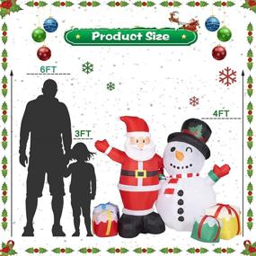 img 1 attached to 🎅 Decorlife 4FT Christmas Inflatables, Santa and Snowman Inflatable with LED Lights, Blow Up Yard Decor for Outdoor Lawn, Garden, Xmas Party