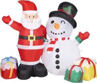 🎅 decorlife 4ft christmas inflatables, santa and snowman inflatable with led lights, blow up yard decor for outdoor lawn, garden, xmas party logo
