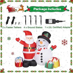 img 2 attached to 🎅 Decorlife 4FT Christmas Inflatables, Santa and Snowman Inflatable with LED Lights, Blow Up Yard Decor for Outdoor Lawn, Garden, Xmas Party