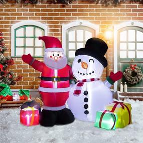 img 3 attached to 🎅 Decorlife 4FT Christmas Inflatables, Santa and Snowman Inflatable with LED Lights, Blow Up Yard Decor for Outdoor Lawn, Garden, Xmas Party