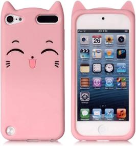 img 4 attached to 🐱 3D розовый кошачий кейс Meow Party для iPod Touch 7 для девочек, леди | Мягкая защитная оболочка для Apple iPod Touch 5, 6 и 7 поколения