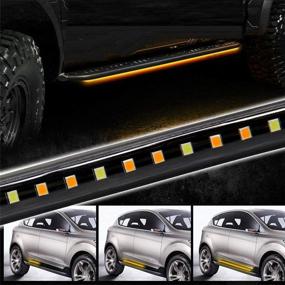 img 2 attached to 🚛 Enhance Truck Safety with Amber LED Running Board Lights and Sequential Turn Signals