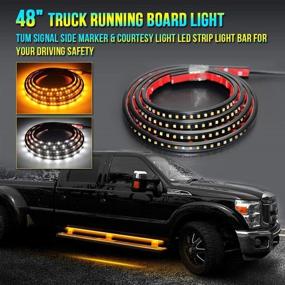 img 3 attached to 🚛 Enhance Truck Safety with Amber LED Running Board Lights and Sequential Turn Signals