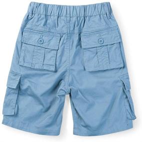 img 3 attached to Elastic Waistband Cotton Multi Pockets Shorts Boys' Clothing