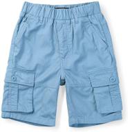 elastic waistband cotton multi pockets shorts boys' clothing logo