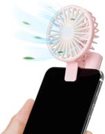 🌬️ ручной вентилятор nezylaf с зажимом на телефон и ноутбук, мини-вентилятор: мощный, портативный, на аккумуляторе - идеален для девочек, женщин - идеальный для путешествий на открытом воздухе (розовый) логотип