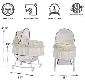 img 1 attached to Dream On Me Lacy Portable Cream Bassinet with 2-in-1 Functionality