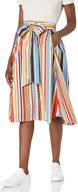 astr the label women's shayla mid length full flare button down skirt with belt - stylish and versatile! logo