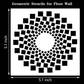 img 2 attached to Универсальные 40-штучные геометрические трафареты для самодельного искусства и ремесел, скрапбукинга, мебели и стенного декора - 5.1 x 5.1 дюймовые шаблоны