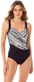 img 4 attached to 👙 Miraclesuit Sanibel Tummy Control One Piece Swimsuit with Underwire Bra – Women's Swimwear