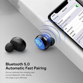 img 1 attached to Votomy True Wireless Earbuds - HiFi Stereo TWS Bluetooth Headphones with 200H Playtime, IPX7 Waterproof, Touch Control, One-Step Pairing, Built-in Mic for Work, Home Office