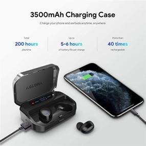 img 2 attached to Votomy True Wireless Earbuds - HiFi Stereo TWS Bluetooth Headphones with 200H Playtime, IPX7 Waterproof, Touch Control, One-Step Pairing, Built-in Mic for Work, Home Office