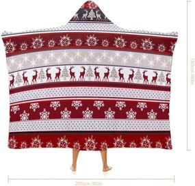 img 3 attached to Christmas Blanket Snowflakes Reindeer Wearable Bedding for Kids' Bedding