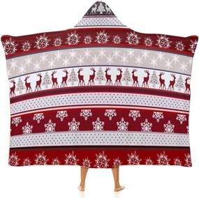 img 4 attached to Christmas Blanket Snowflakes Reindeer Wearable Bedding for Kids' Bedding