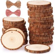 🌲 fuyit natural wood slices craft kit - set of 30, 2.4-2.8 inches, unfinished, predrilled with holes - wooden circles, tree slices for arts, crafts, christmas ornaments, and diy projects logo