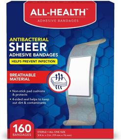 img 4 attached to All Health Antibacterial Sheer Adhesive Bandages - 3/4 in x 3 in - 160 ct - Helps Prevent Infection - Extra Large Comfort & Protection for First Aid and Wound Care