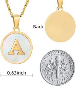 img 2 attached to Women's Girls' Gold Plated Stainless Steel Personalized 🐚 Shell Letter Pendant Initial Necklaces - Dainty BKENG Jewelry