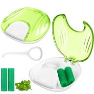 🦷 green retainer case set with aligner removal tool and invisible chewer for optimal oral care, mouth guard and denture storage logo