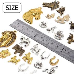 img 2 attached to Horse Charms Collection: Exquisite Unicorn Metal Pendants for DIY Jewelry Making