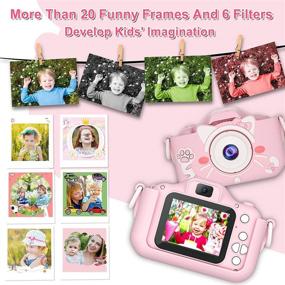 img 1 attached to 📸 Girls' 1080P HD Digital Dual Camera (Ages 3-9) - 20MP Video Camcorder, Birthday Gifts, 32GB SD Card, Puzzle Games - Pink