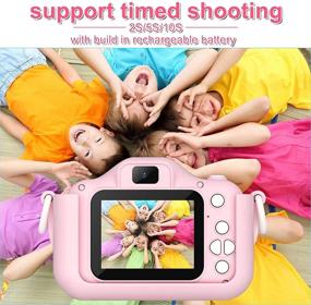 img 2 attached to 📸 Girls' 1080P HD Digital Dual Camera (Ages 3-9) - 20MP Video Camcorder, Birthday Gifts, 32GB SD Card, Puzzle Games - Pink