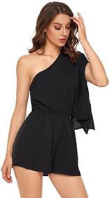 img 2 attached to 👗 SheIn Women's Off-Shoulder Batwing Jumpsuit - Stylish Women's Clothing