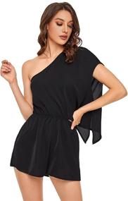 img 1 attached to 👗 SheIn Women's Off-Shoulder Batwing Jumpsuit - Stylish Women's Clothing