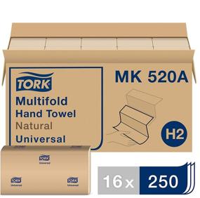 img 4 attached to 🌱 Tork Multifold Hand Towel, Natural, H2, Universal - 100% Recycled Fibers, 1-Ply, Eco-Friendly"